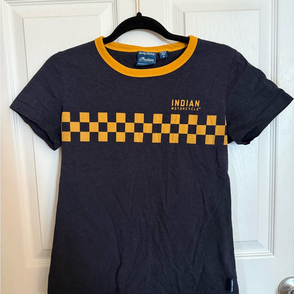 Indian Motorcycle Navy and Yellow T-Shirt